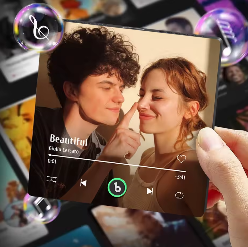 Foto personalizada con diseño de reproductor de musica - Sound&Love